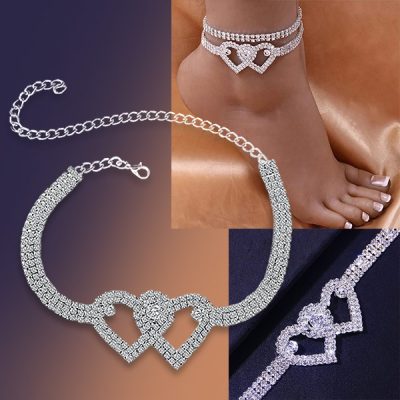 Retiazka na členok v tvare srdca | DIAMONDS