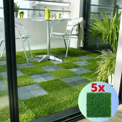 Dekoračné umelé trávnaté dlaždice (5ks) | GRASSTILE