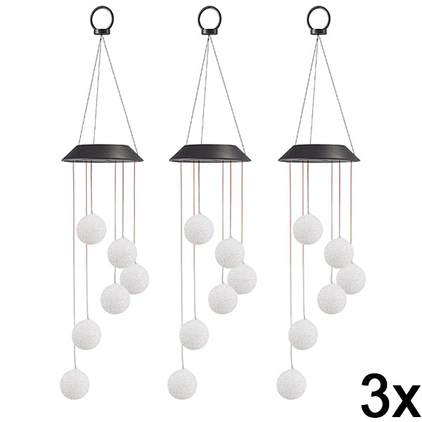 3x Závesné solárne LED záhradné svetlo | AURAWIND